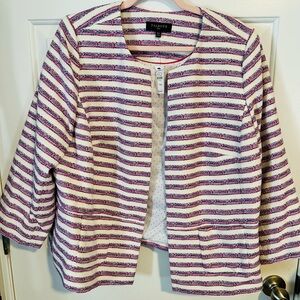 Talbots White &  Blue Striped Women's Jacket